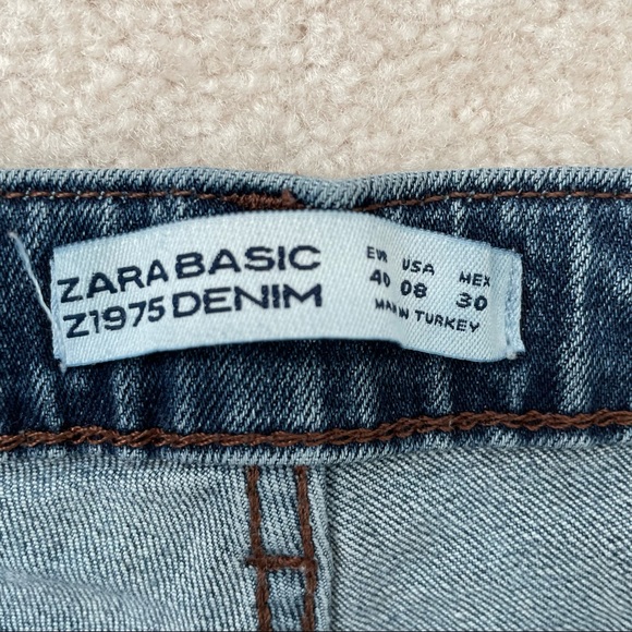 Zara Z1975 Basic Denim Ripped Cropped Jeans - 8 - Picture 13 of 13